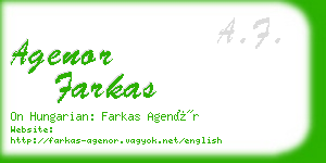 agenor farkas business card